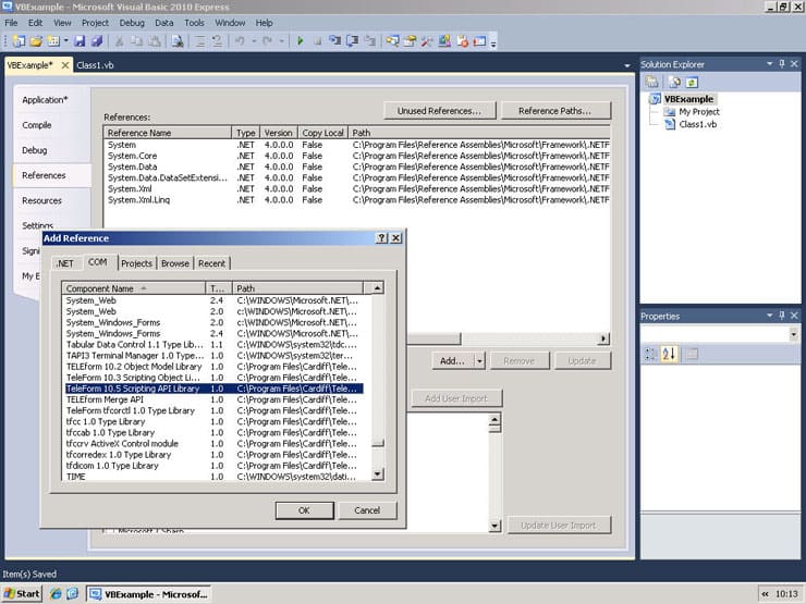 TeleForm-faq-vba-add-references