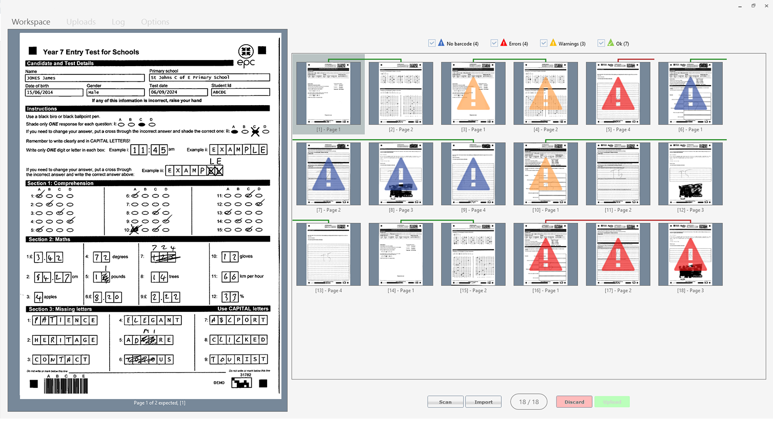 Exam Paper Scanning EPC