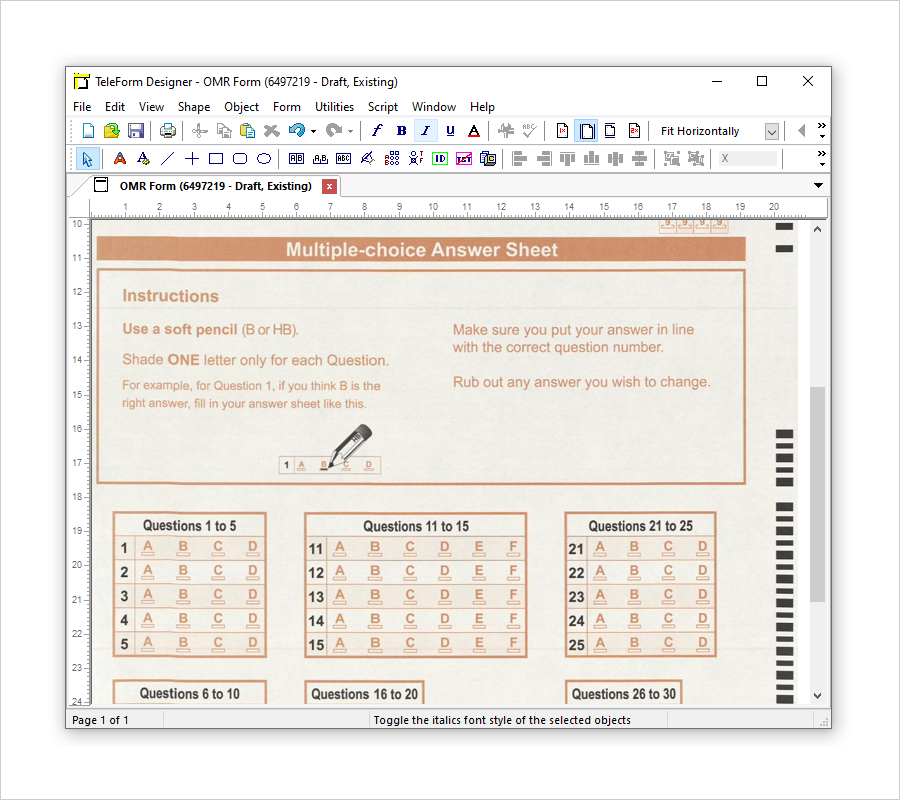 Use existing OMR sheet