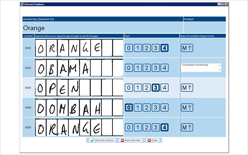 On-screen marking