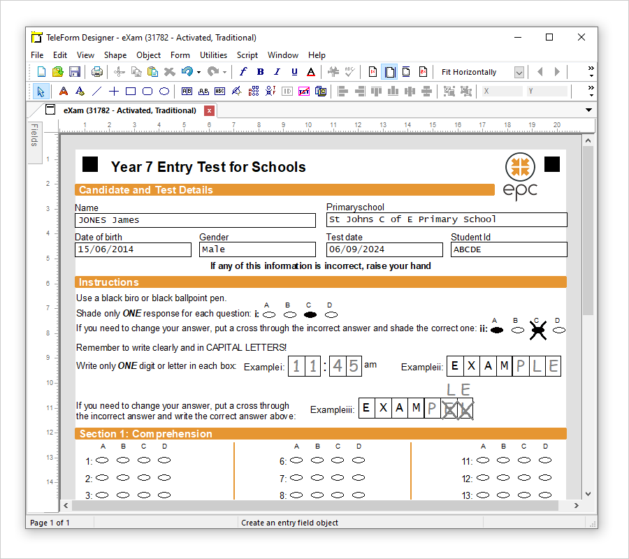 Pre-print candidate data
